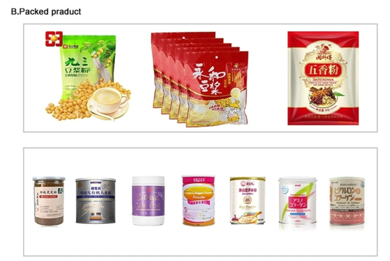 SanhePMTのココヤシのスパイスの唐辛子のカレーは10g - 500g粉のBaggingのための満ちるパッキング機械をふりかける